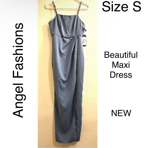 Elegant Blue/Grayish Strap Maxi Dress Prom Wedding Night Out Spring Summer - Picture 1 of 8